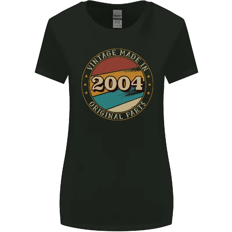 19th Birthday Vintage Made In 2004 Womens Wider Cut T-Shirt Knit Fabric Woven Fabric Fleece Fabric 19th Birthday Vintage Made In 2004 Womens Wider Cut T-Shirt Knit Fabric Woven Fabric Fleece Fabric