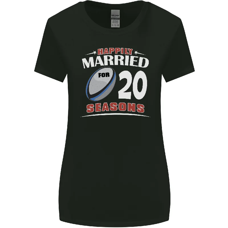 20 Year Wedding Anniversary 20th Rugby Womens Wider Cut T-Shirt Nylon Fabric Polyester Fabric Spandex Fabric 20 Year Wedding Anniversary 20th Rugby Womens Wider Cut T-Shirt Nylon Fabric Polyester Fabric Spandex Fabric