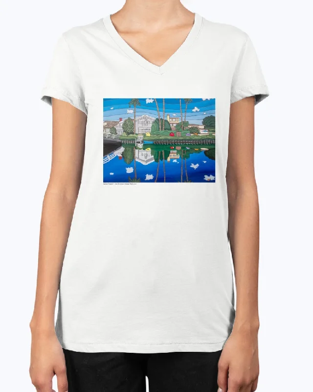 Venice Canals 2 - V Neck Tee Fleece Fabric Down Fabric Feather Fabric