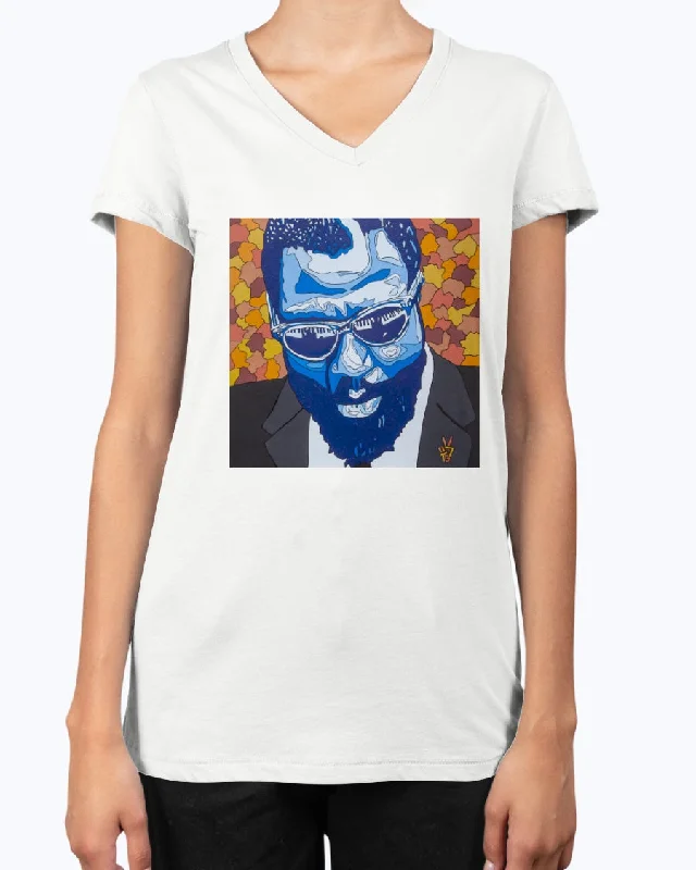 Blue Monk - V Neck Tee Handmade Hand-knitted Hand-woven