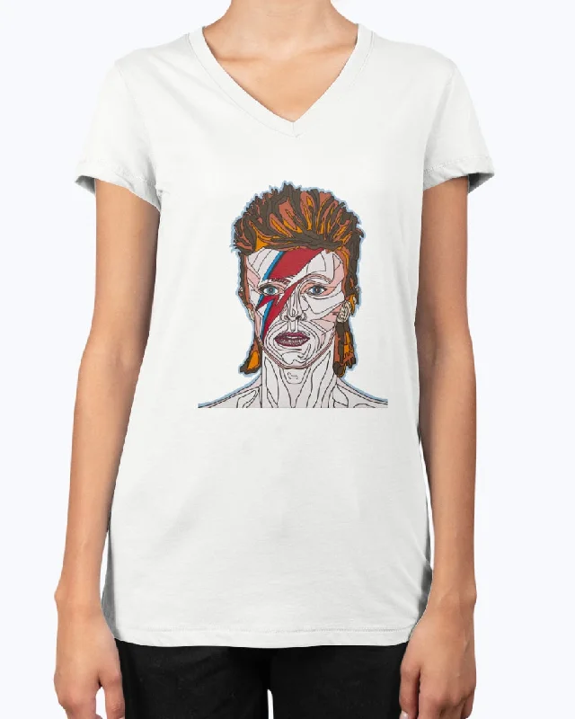 Starman - V Neck Tee Thin T-Shirt Open Front Quick Dry