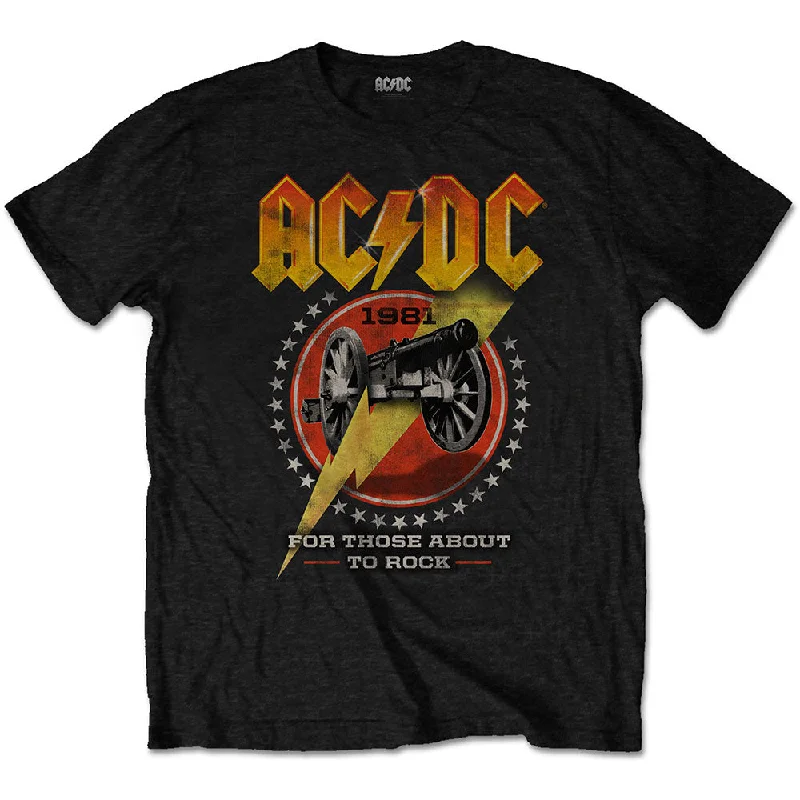 AC/DC | Official Band T-Shirt | For Those About To Rock 81 Mesh Blend Leather Blend Suede Blend AC/DC | Official Band T-Shirt | For Those About To Rock 81 Mesh Blend Leather Blend Suede Blend
