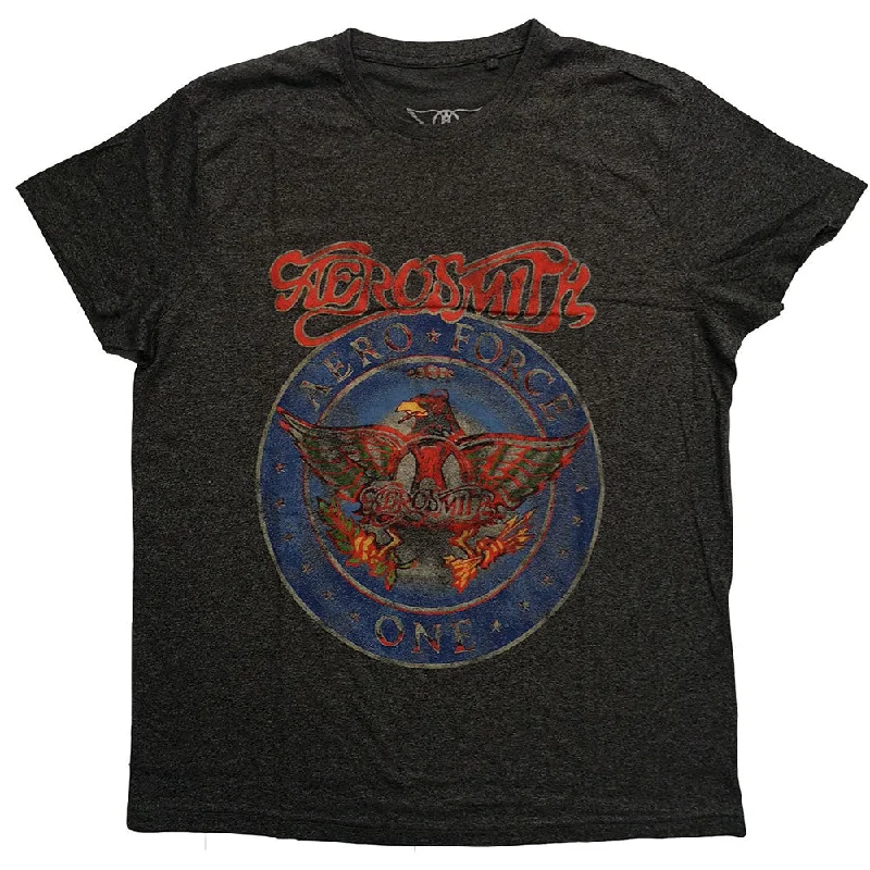 Aerosmith | Official Band T-Shirt | Aero Force Collared T-Shirt Boat Neck A-Line