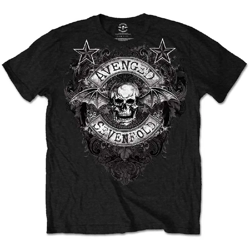 Avenged Sevenfold | Official Band T-Shirt | Stars Flourish Zippered Front Buttoned Front Snap Front Avenged Sevenfold | Official Band T-Shirt | Stars Flourish Zippered Front Buttoned Front Snap Front