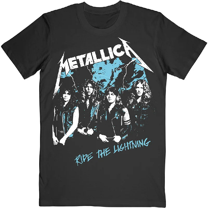 Metallica | Official Band T-Shirt | Vintage Ride The Lightning Solid Color Striped Floral Metallica | Official Band T-Shirt | Vintage Ride The Lightning Solid Color Striped Floral