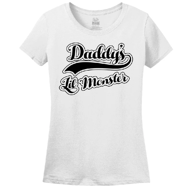 Daddy's Lil Monster T-Shirt Satin Fabric Silk Fabric Chiffon Fabric