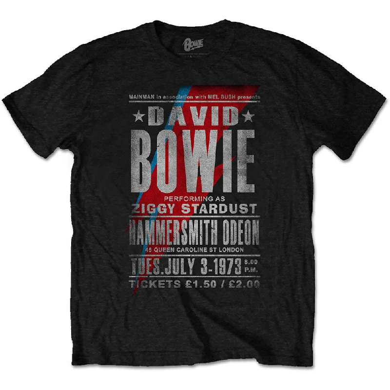 David Bowie | Official T-Shirt | Hammersmith Odeon Print Jacquard Patchwork