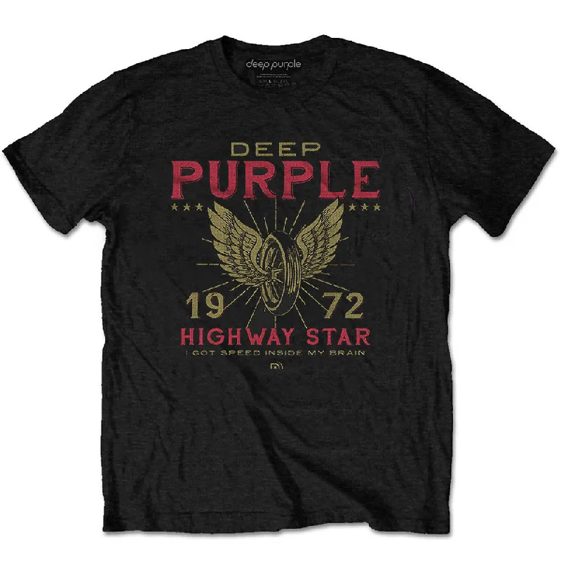 Deep Purple | Official Band T-Shirt | Highway Star Zippered Front Buttoned Front Snap Front Deep Purple | Official Band T-Shirt | Highway Star Zippered Front Buttoned Front Snap Front