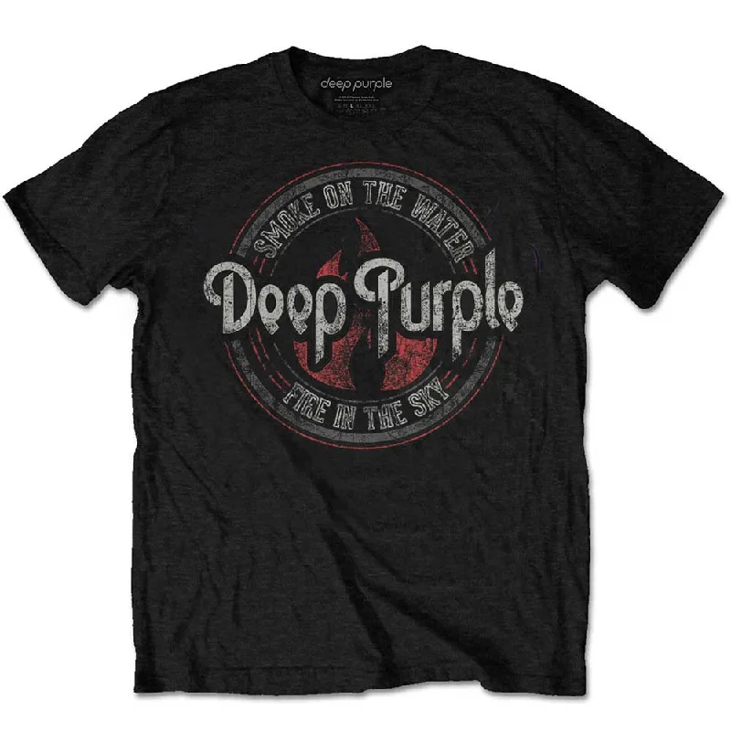 Deep Purple | Official Band T-Shirt | Smoke Circle Fitted T-Shirt Seamless Stretchy