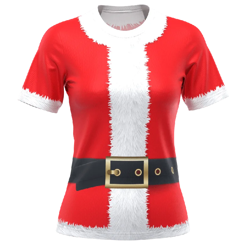 FMR Santa Women's Performance T-Shirt Lace Blend Ribbed Blend Corduroy Blend