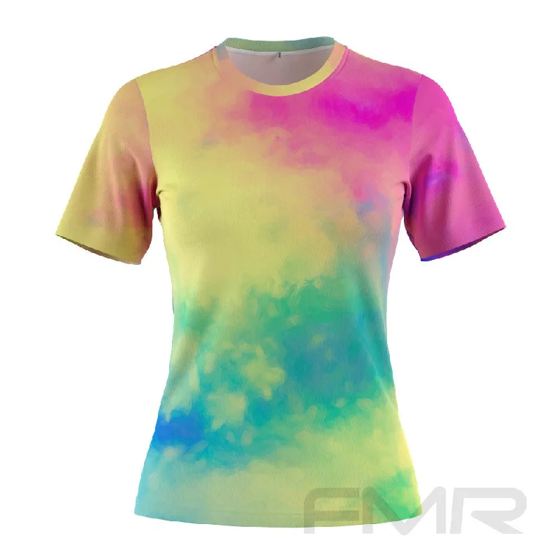 FMR Women's Colored Short Sleeve T-Shirt Print Jacquard Patchwork