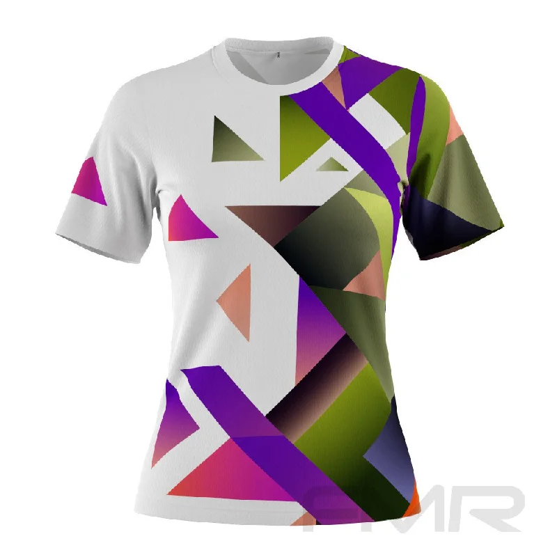 FMR Women's Geometry Technical Short Sleeve Running T-Shirt Polka Dot Checkered Tartan FMR Women's Geometry Technical Short Sleeve Running T-Shirt Polka Dot Checkered Tartan