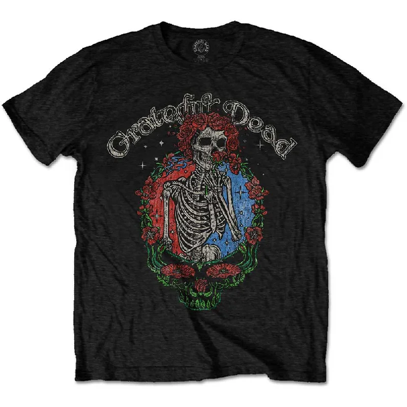 Grateful Dead | Official Band T-shirt | Floral Stealie Asymmetrical Pockets Print
