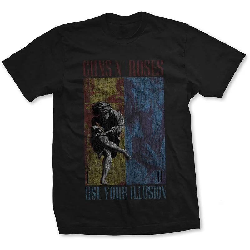 Guns N' Roses | Official Band T-Shirt | Use Your Illusion Solid Color Striped Floral Guns N' Roses | Official Band T-Shirt | Use Your Illusion Solid Color Striped Floral
