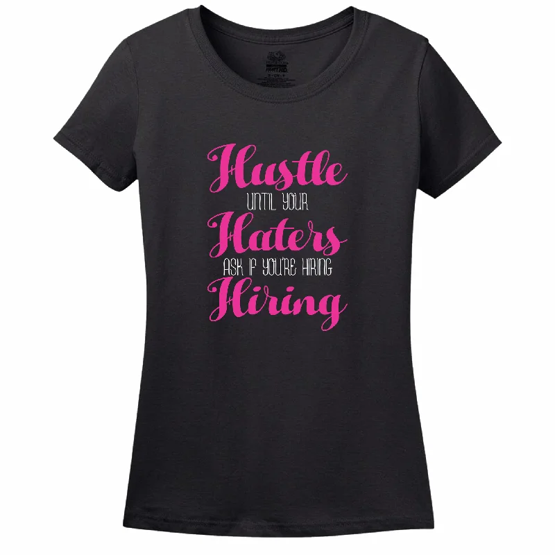 Hustle Hard Women's Tee Zippered Front Buttoned Front Snap Front