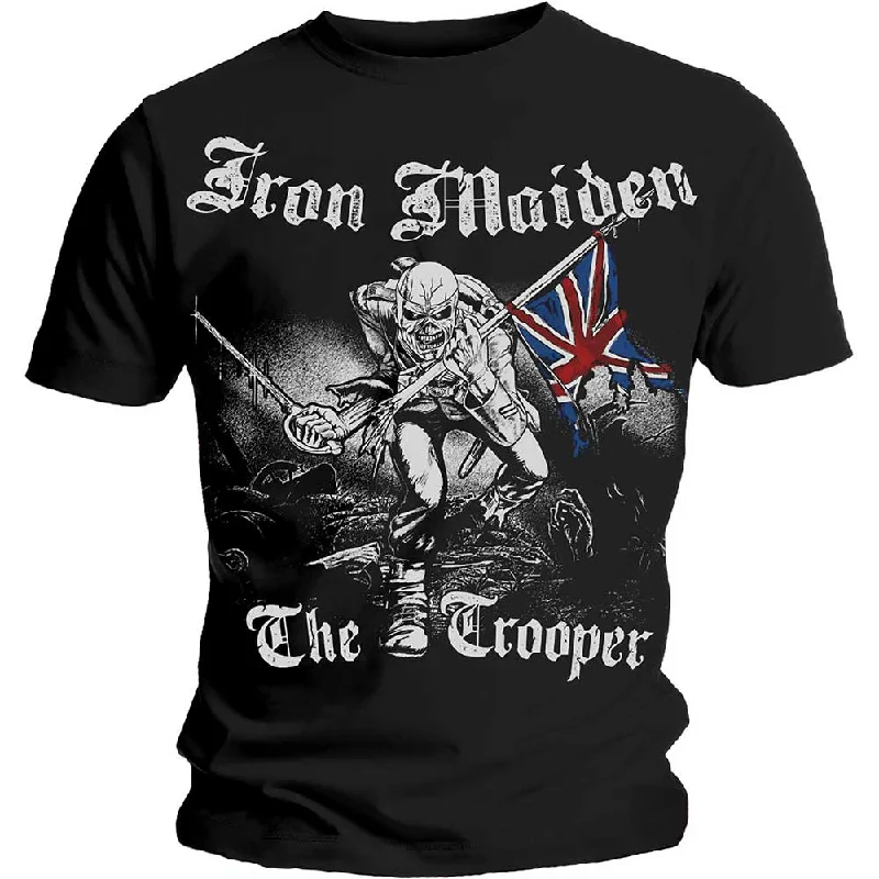 Iron Maiden | Official Band T-Shirt | Sketched Trooper (Back Print) Graphic T-Shirt Round Neck Polyester