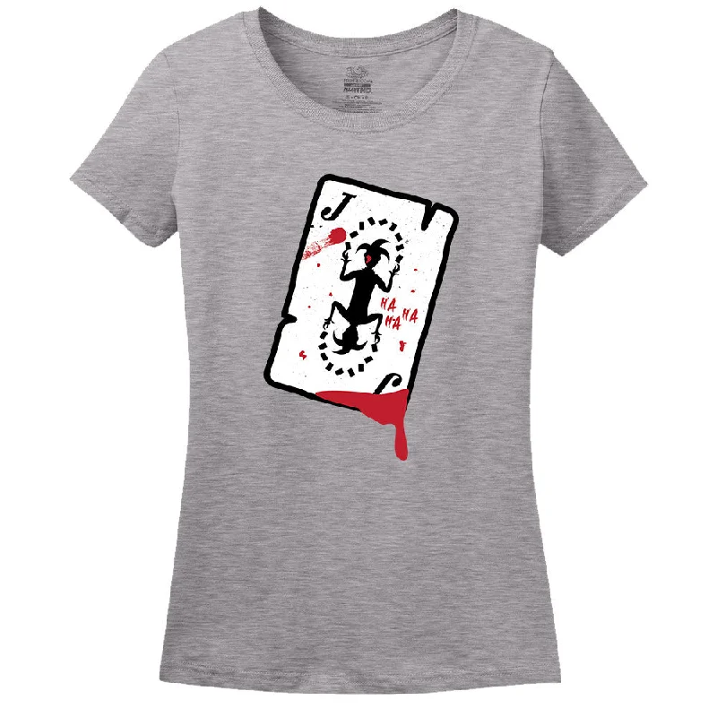 Joker Card Women's T-Shirt Houndstooth Herringbone Solid