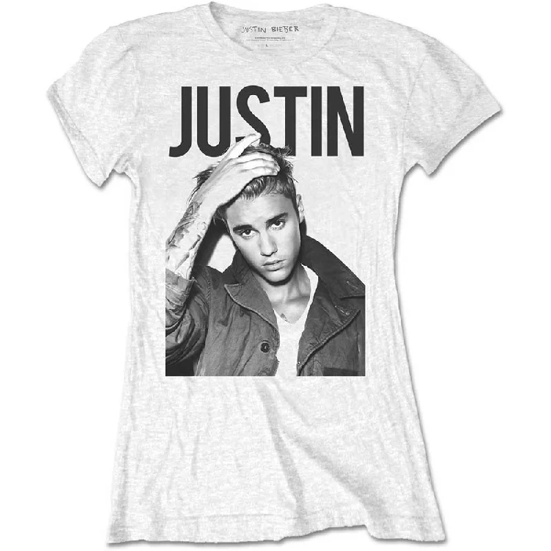 Justin Bieber Ladies T-Shirt: Bold Cotton Fabric Linen Fabric Terry Fabric