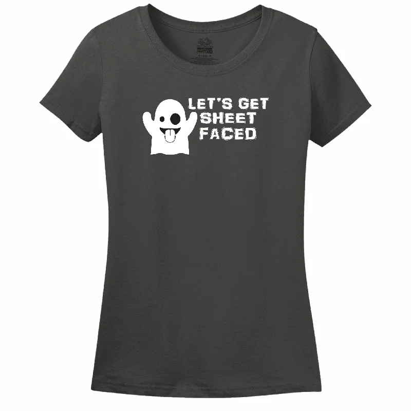 Let's Get Sheet Faced Women's T-Shirt Solid Color Striped Floral