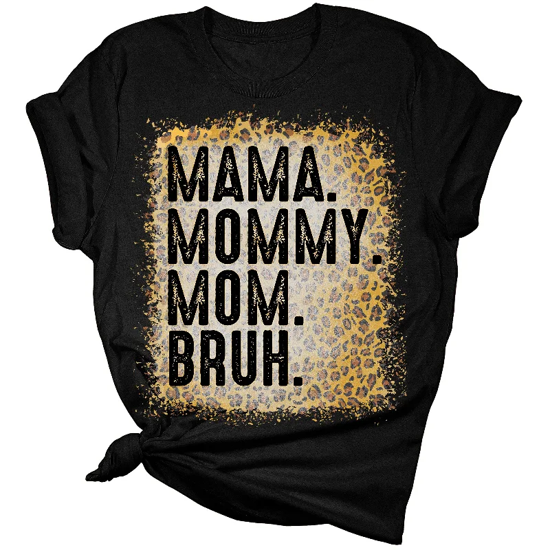 Mama Mommy Mom Bruh Shirt Women's Print Leopard Bleach Mom T-Shirt Solid Color Striped Floral Mama Mommy Mom Bruh Shirt Women's Print Leopard Bleach Mom T-Shirt Solid Color Striped Floral