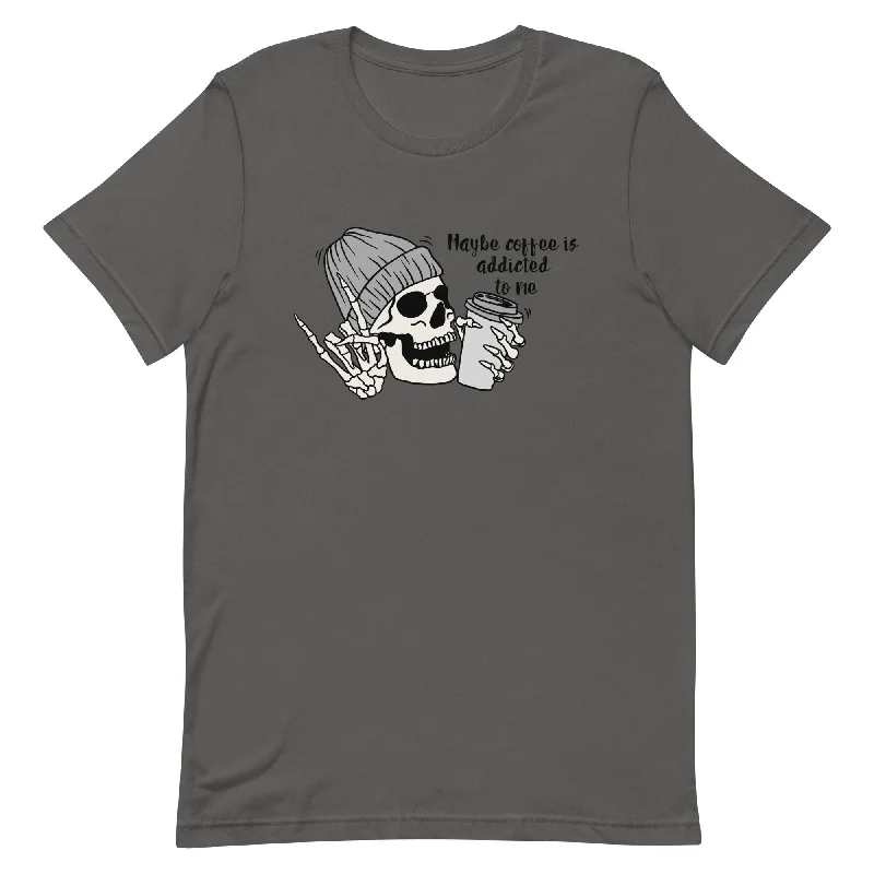 Maybe Coffee Is Addicted To Me Unisex t-shirt Solid Color Striped Floral