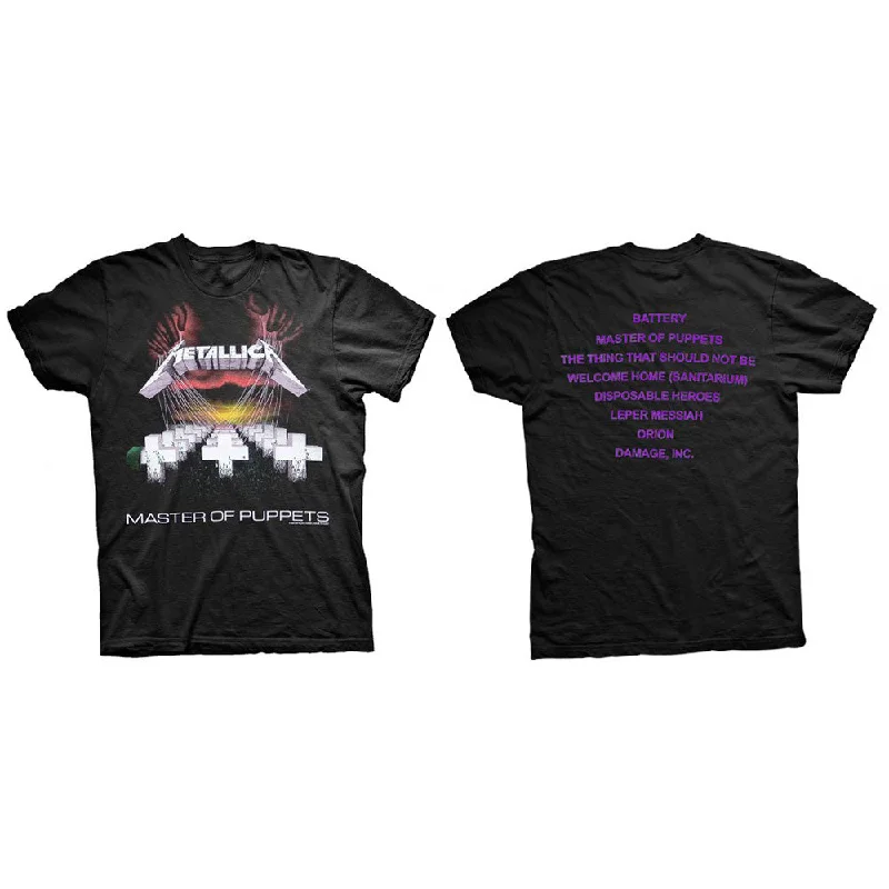 Metallica | Official Band T-Shirt | Master of Puppets (Back Print) Spandex Blend Rayon Blend Denim Blend Metallica | Official Band T-Shirt | Master of Puppets (Back Print) Spandex Blend Rayon Blend Denim Blend