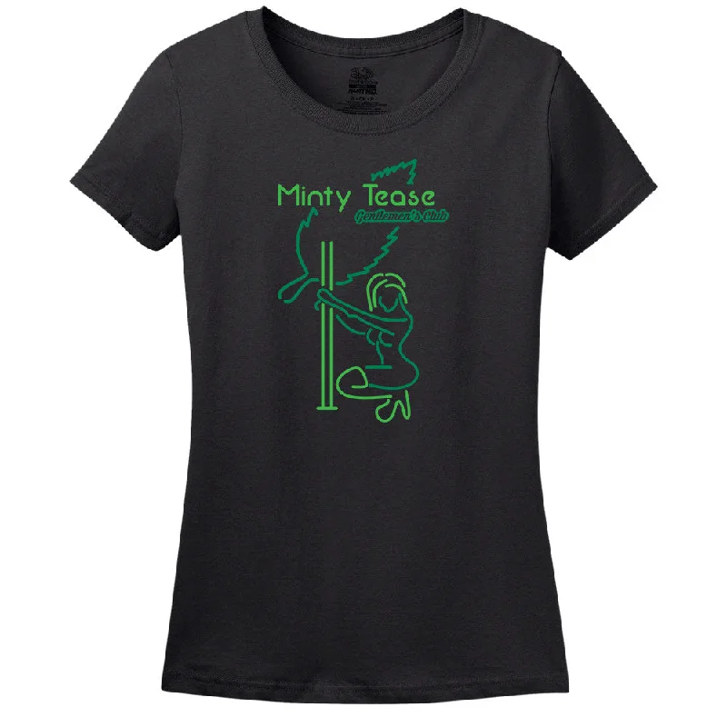 Minty Tease Women's T-Shirt Wool Fabric Cashmere Fabric Tweed Fabric