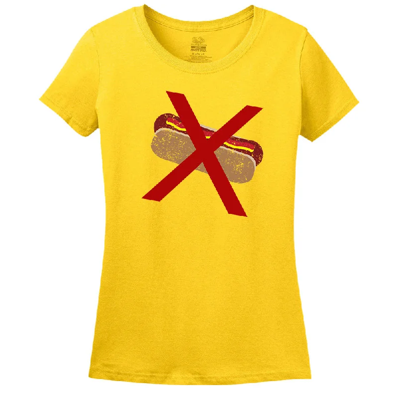 No Hot Dog T-Shirt Mesh Fabric Canvas Fabric Denim Fabric
