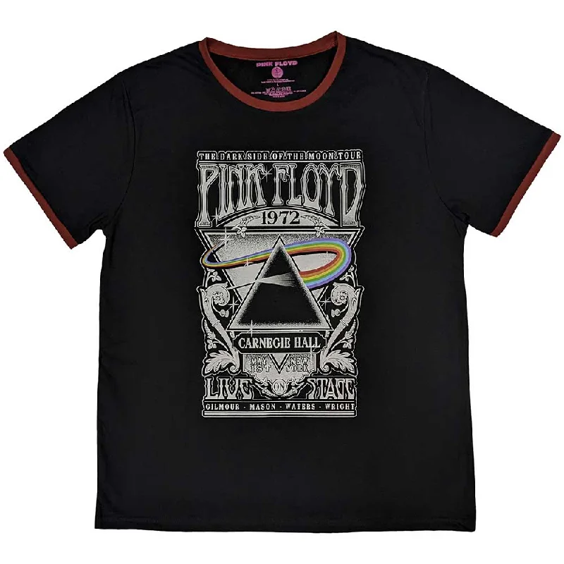 Pink Floyd | Official Band Ringer T-Shirt | Carnegie Hall Poster Oversized T-Shirt Spandex breathable Pink Floyd | Official Band Ringer T-Shirt | Carnegie Hall Poster Oversized T-Shirt Spandex breathable