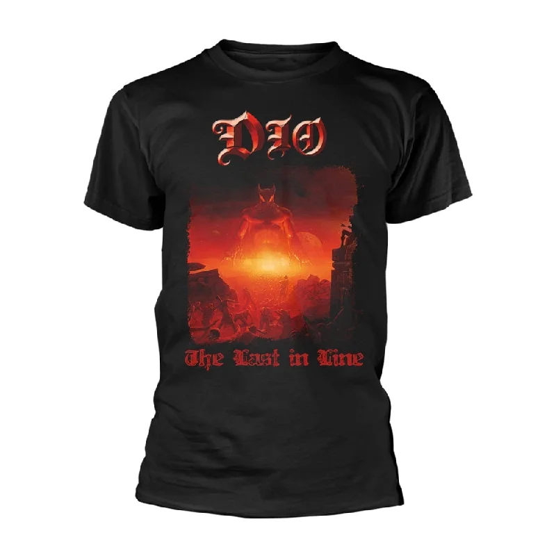 Dio Unisex T-shirt: The Last In Line (back print) Houndstooth Herringbone Solid