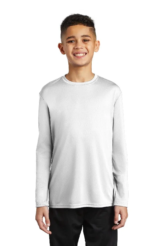 Port & Company Youth Long Sleeve Performance Tee PC380YLS Collared T-Shirt Boat Neck A-Line Port & Company Youth Long Sleeve Performance Tee PC380YLS Collared T-Shirt Boat Neck A-Line