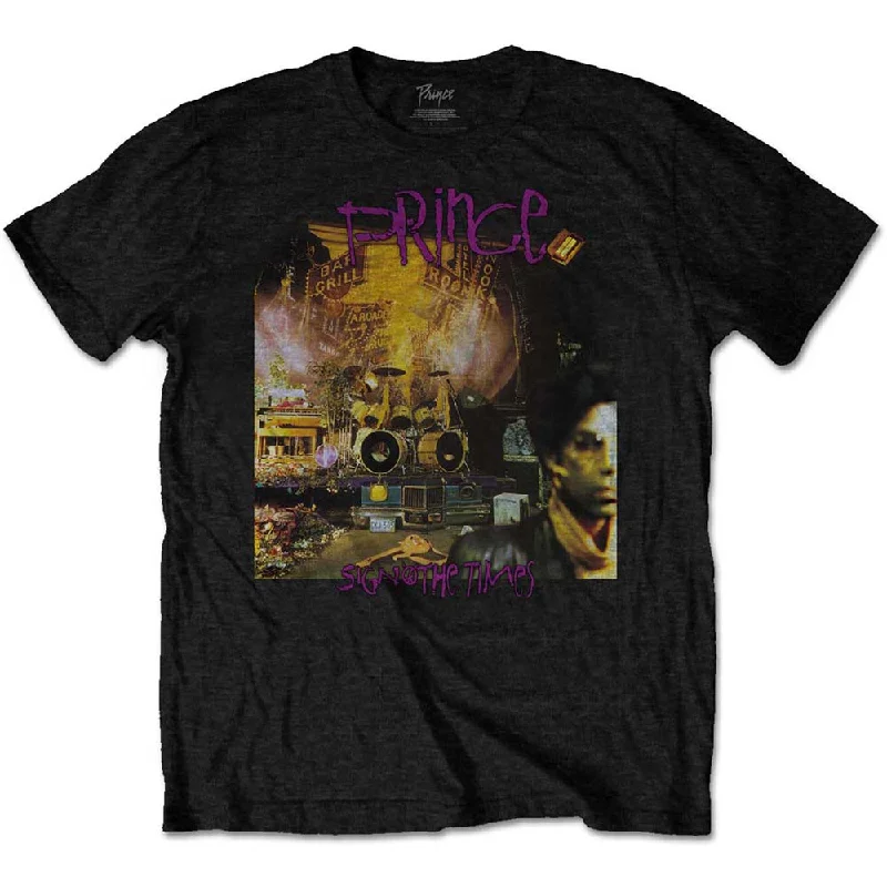 Prince | Official Band T-Shirt | Sign O The Times Album Hooded Caped Shawl Collar