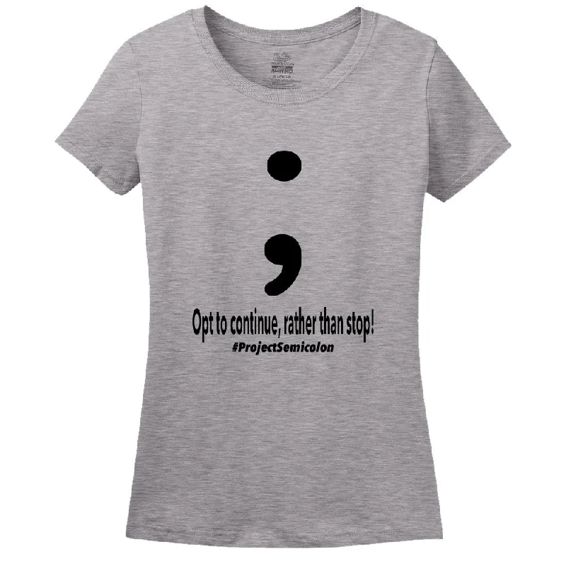 Project Semicolon Inspired Women's T-Shirt Knit Fabric Woven Fabric Fleece Fabric