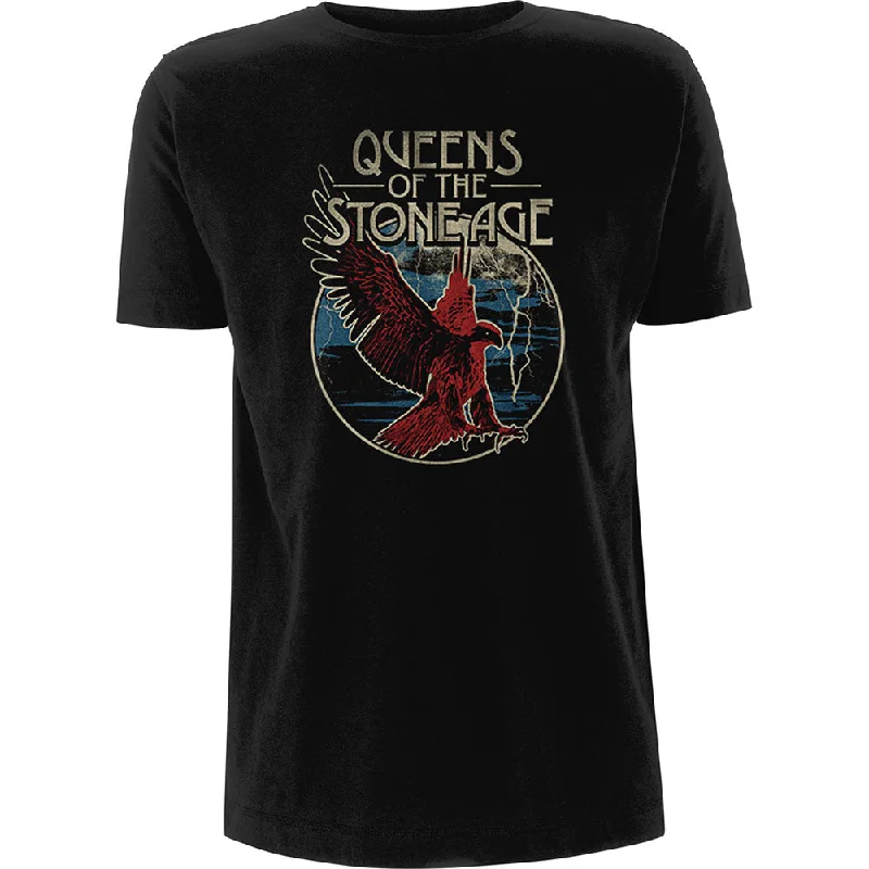 Queens Of The Stone Age | Official Band T-Shirt | Eagle Fleece Fabric Down Fabric Feather Fabric Queens Of The Stone Age | Official Band T-Shirt | Eagle Fleece Fabric Down Fabric Feather Fabric