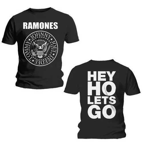Ramones T-Shirt: Hey Ho (Front & Back) (Back Print) Cotton Fabric Linen Fabric Terry Fabric Ramones T-Shirt: Hey Ho (Front & Back) (Back Print) Cotton Fabric Linen Fabric Terry Fabric