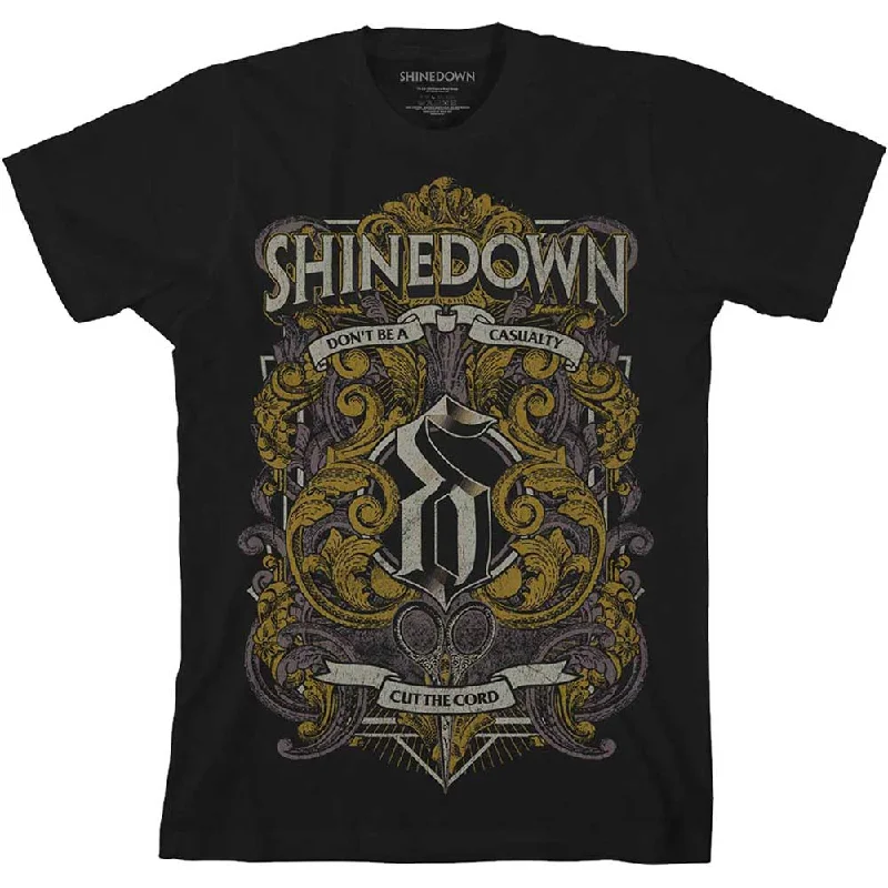Shinedown | Official Band T-shirt | Ornamental Scissors Notch Collar Peter Pan Collar Cowl Neck Shinedown | Official Band T-shirt | Ornamental Scissors Notch Collar Peter Pan Collar Cowl Neck
