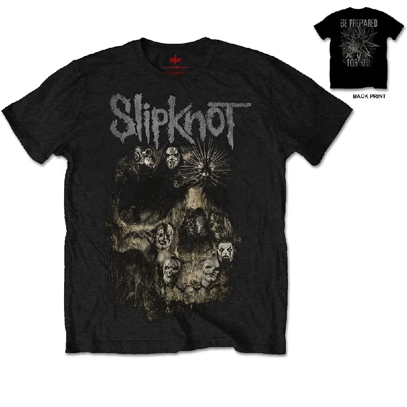 Slipknot | Official Band T-Shirt | Skull Group (Back Print) Hooded Caped Shawl Collar Slipknot | Official Band T-Shirt | Skull Group (Back Print) Hooded Caped Shawl Collar