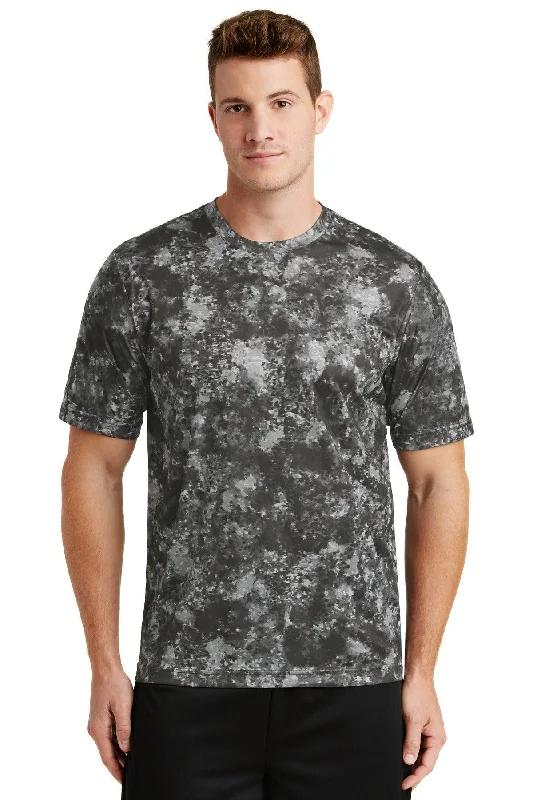 Sport-Tek Mineral Freeze Tee. ST330 V-Neck T-Shirt Long Sleeve Cotton