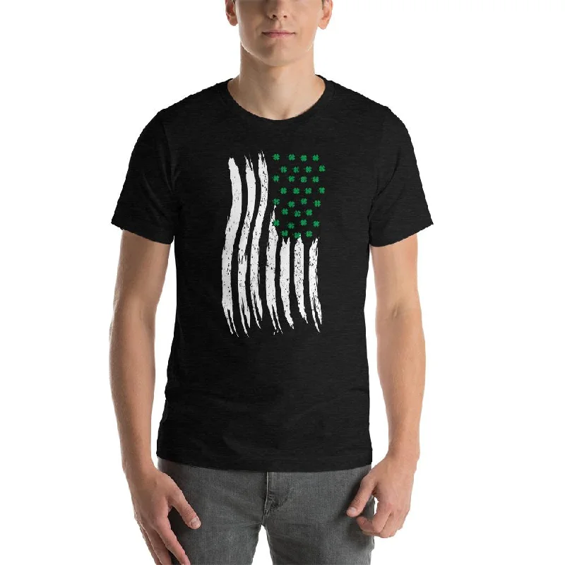 St Patrick's Day Irish American Flag T-Shirt, US Flag with Shamrocks, Vertical American Flag, St Patty's Day Shirt Machine Wash Dry Clean Hand Wash St Patrick's Day Irish American Flag T-Shirt, US Flag with Shamrocks, Vertical American Flag, St Patty's Day Shirt Machine Wash Dry Clean Hand Wash