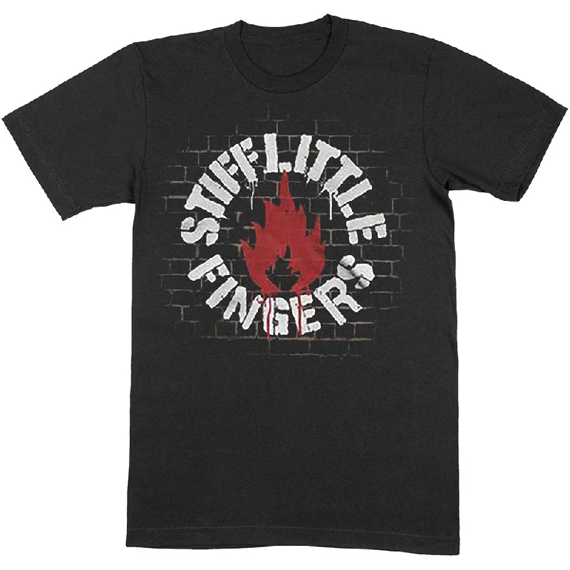 Stiff Little Fingers | Official Band T-Shirt | Wall Sequined Glittery Shiny