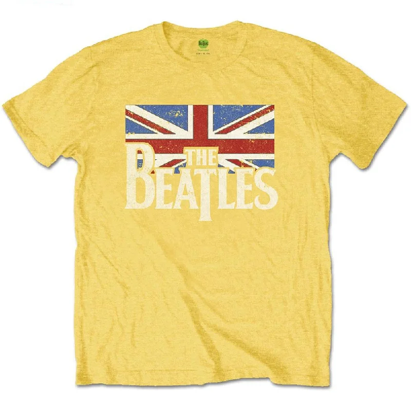 The Beatles Kids T-Shirt: Logo & Vintage Flag Anti-Pilling Machine Wash Handmade