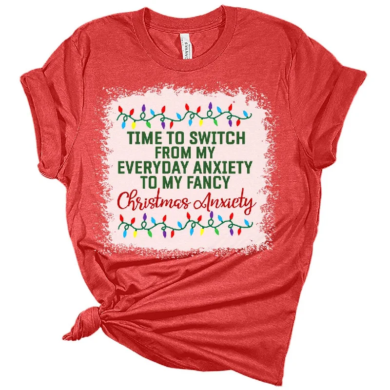 Time to Switch to My Fancy Christmas Anxiety Christmas Shirts for Women T-Shirt Houndstooth Herringbone Solid Time to Switch to My Fancy Christmas Anxiety Christmas Shirts for Women T-Shirt Houndstooth Herringbone Solid