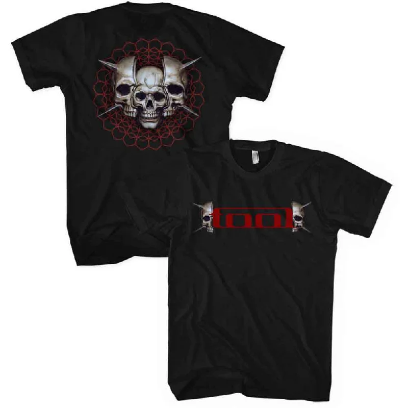 Tool | Official Band T-shirt | Skull Spikes (Back Print) Embroidered Appliqued Beaded Tool | Official Band T-shirt | Skull Spikes (Back Print) Embroidered Appliqued Beaded