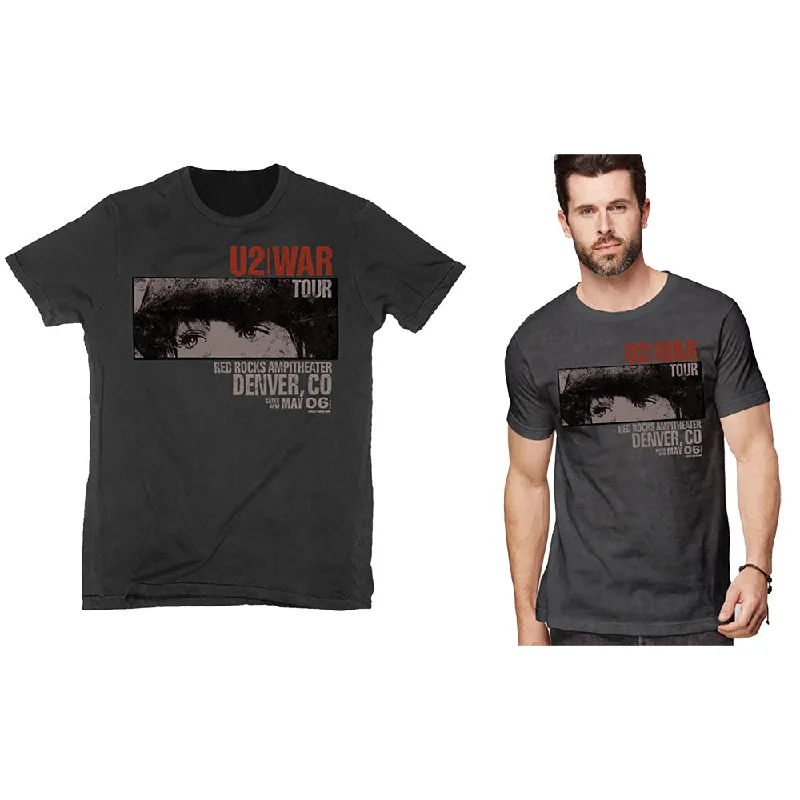 U2 | Official Band T-Shirt | War Red Rocks Fleece Nylon Spandex