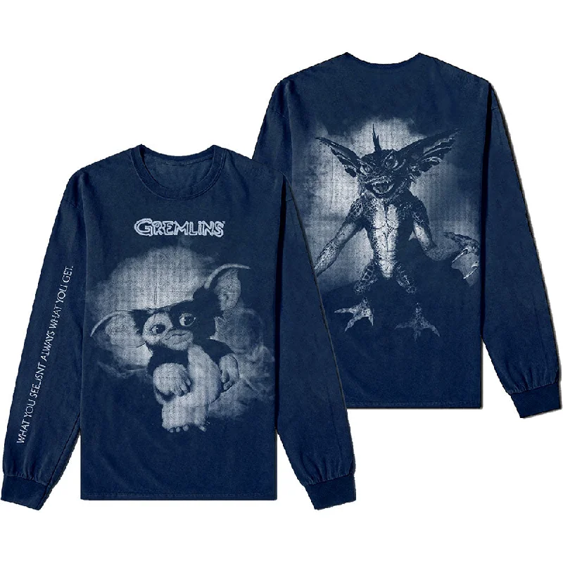 Warner Bros Unisex Long Sleeved T-Shirt: Gremlins Graphic Lace Blend Ribbed Blend Corduroy Blend Warner Bros Unisex Long Sleeved T-Shirt: Gremlins Graphic Lace Blend Ribbed Blend Corduroy Blend