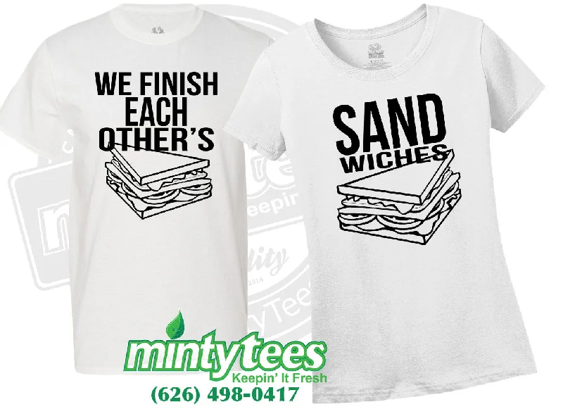 We Finish Each Other's Sandwiches - Couple's Tees Wool Fabric Cashmere Fabric Tweed Fabric