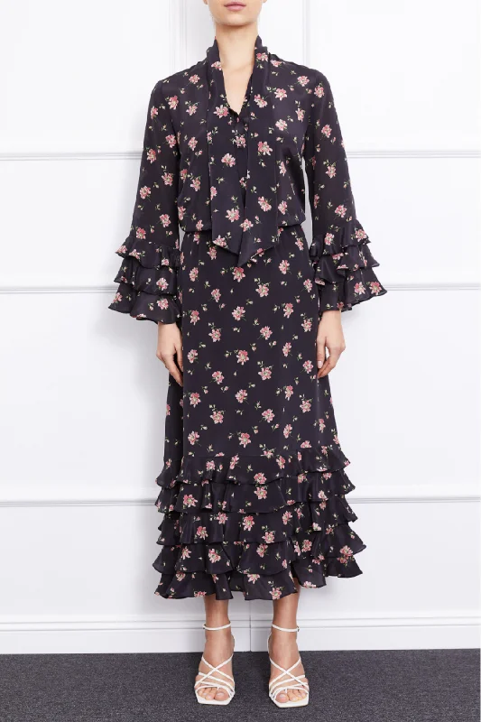 Alina Maxi Dress (Black) Fashionable Off-Shoulder Maxi Dress