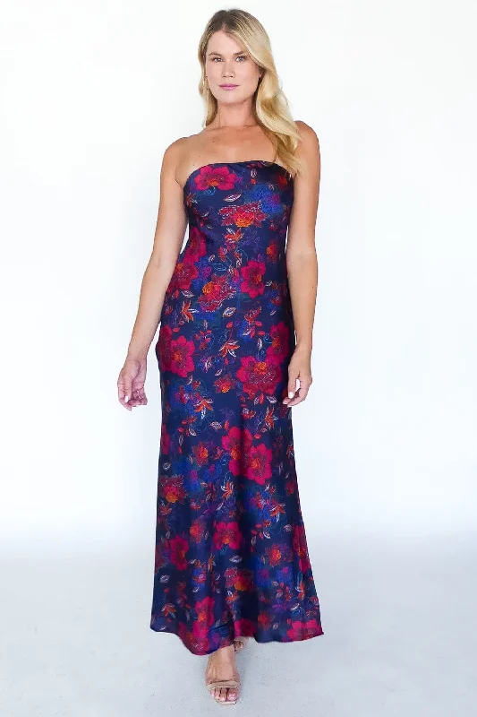 Art Of Bloom Strapless Maxi Dress Stylish Maxi Dress with Frills