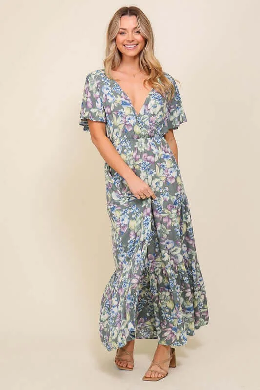 Arya Floral Maxi Dress Cozy Spaghetti Strap Maxi Dress