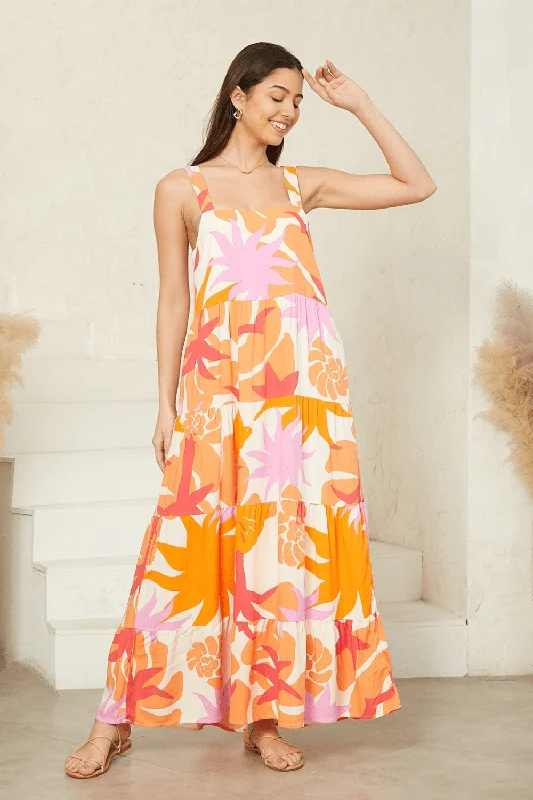 Cosmina Maxi Dress - Sunshine Splash Stylish Button-Up Maxi Dress